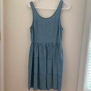 Francesca’s Denim Polka Dotted Dress